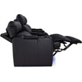 thumbnail image 6 of Seatcraft Julius, Big & Tall, Home Theater Seating, Living Room, 400 lbs Capacity, Italian Leather, Power Recline, Powered Headrest, USB Charging, Cupholders, Arm Storage, Row of 3, Black, 6 of 9