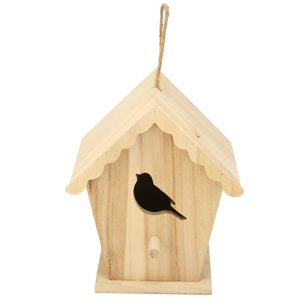 Casa De Pájaros De Madera Colgante - Para Exteriores, Pequeñas Aves, 12x7x10 Cm