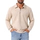 thumbnail image 4 of SUDADERA DE PULLOVER DE MANGA LARGA CON CREMALLERA CUARTO INSPIRE CHIC PARA HOMBRE, PATTERN GEOMÉTRICO, TALLA XL, BEIGE, 4 of 5
