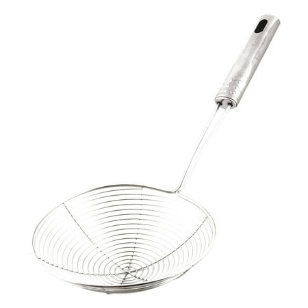 Perforated Ladle - Unique Bargains Home Stainless Steel Round Food Holder Perforated Ladle Skimmer Silver Tone