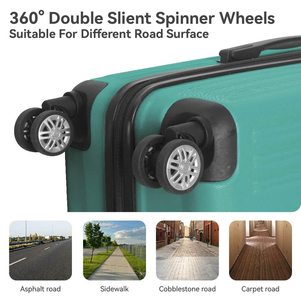 3-Piece Hardshell Luggage Set with TSA Lock, Spinner Wheels & Nested Design (20/24/28 in)