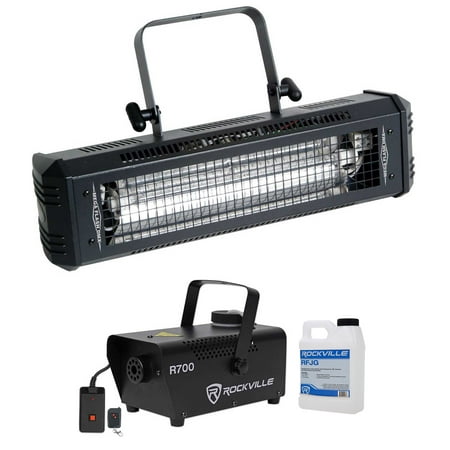 American DJ Mega Flash DMX 800W DMX Strobe Light w/ Sound Sensor + Fog Machine