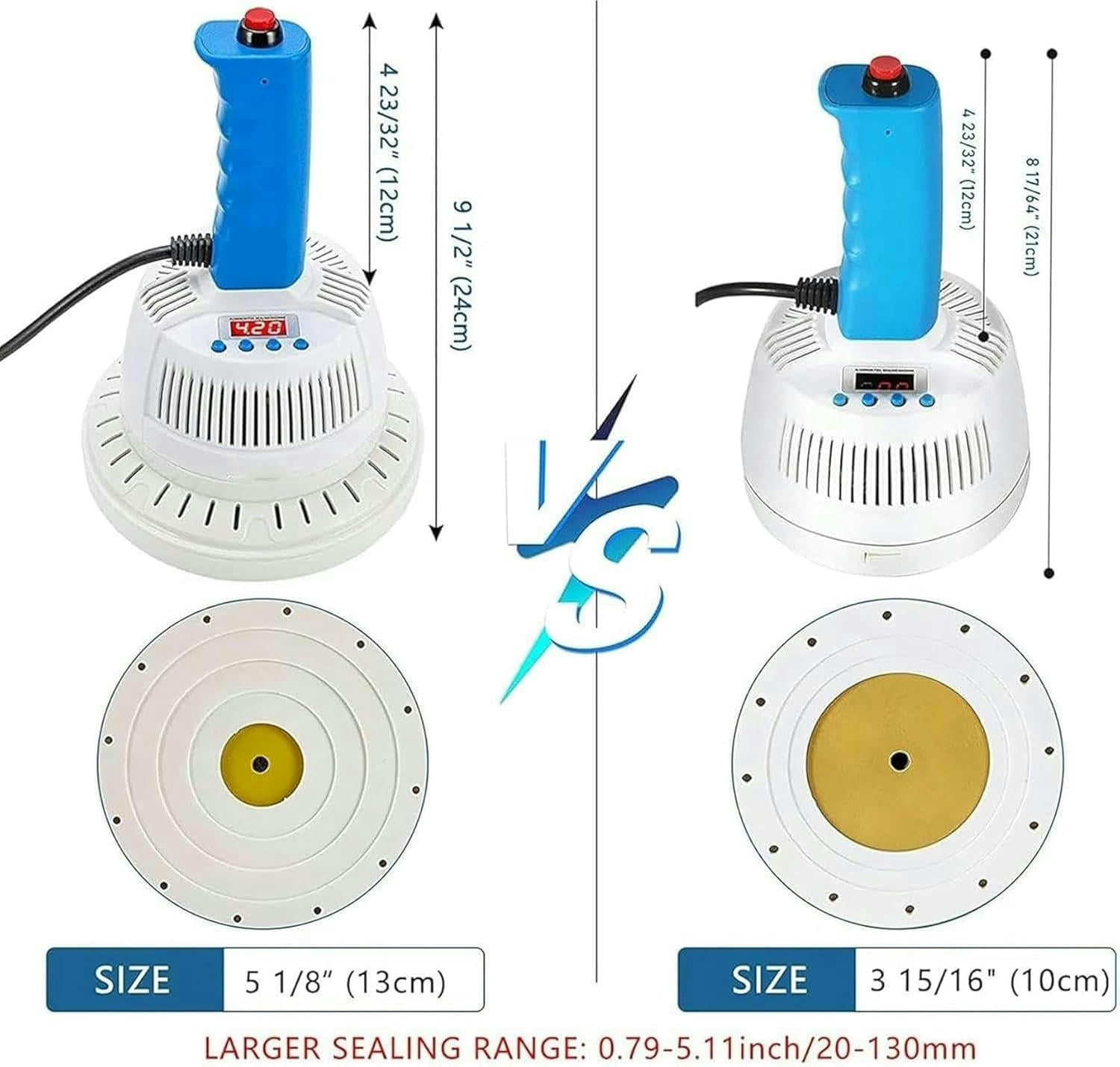 GXCZ Food Saver Vacuum Sealer Machine Handheld Plastic Bottle Cap Sealer 20-130mm Induction Sealer, Electromagnetic Induction Sealer