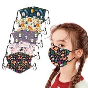 PONPRNGY 5PC Masks Kids Masks Children Outdoor Cotton Mouth Masks Breathable Face Masks Reusable