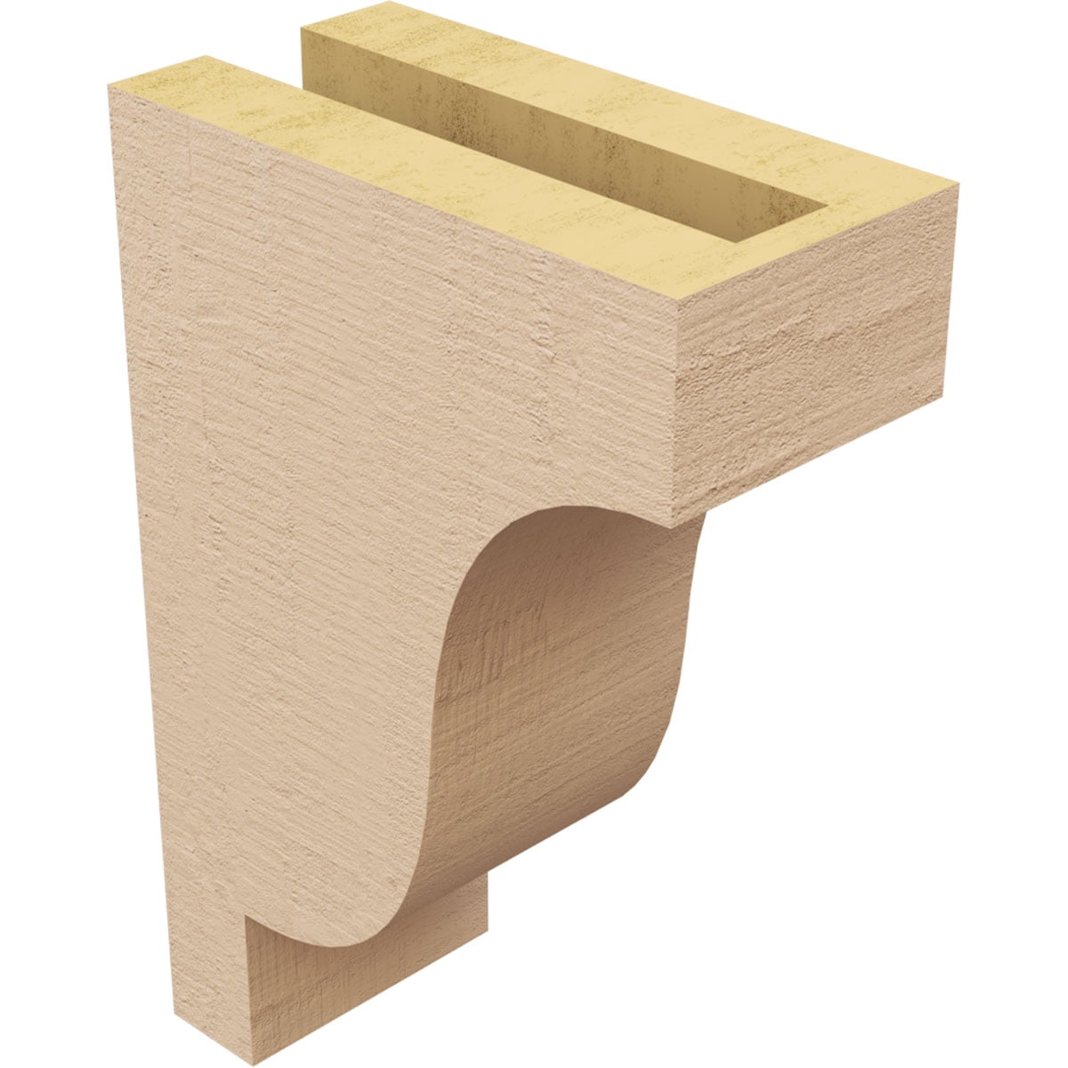 3"W x 6"D x 9"H Classic Newport Rough Cedar Woodgrain TimberThane Corbel, Primed Tan