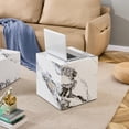 thumbnail image 4 of Modern white MDF cube coffee table - 15.75 inches - Stylish Texture Design - Modern Living Room, 4 of 16