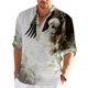thumbnail image 1 of Camisa de hombre con cuello alto y flores, camisa de manga larga, ropa de hombre a la moda, cómoda, suave y elegante, diseño de botones, 1 of 6