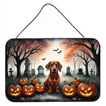 12 x 8 in. Unisex Dachshund Spooky Halloween Wall or Door Hanging Prints
