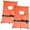Orange, variant on 2 Pack Coast Guard approved life jackets. High visibility color Type II keyhole life vest in classic May West style. Compliance flotation device
