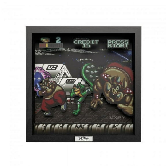Pixel Frames Battletoads Big Bad Boot 9x9 Shadow Box Art - Officially Licensed by Rare Ltd.