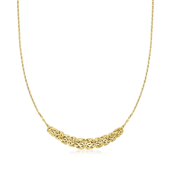 Ross-Simons 18kt Gold Over Sterling Byzantine-Link Center Necklace, Women's, Adult