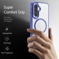 thumbnail image 5 of ELEHOLD Clear Magnetic Phone Case for Samsung Galaxy A36 5G, Compatible with Wireless Charging Slim Translucent Matte Back Shockproof Anti-Fingerprint Cover for Samsung Galaxy A36 5G,Darkblue, 5 of 6