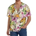 thumbnail image 2 of Picia Butterflies2 Men's Linen Shirts Short Sleeve Cuban Beach Shirts Casual Shirts Button Down Shirt for Men Beach Summer Wedding Shirt-4X-Large, 2 of 7