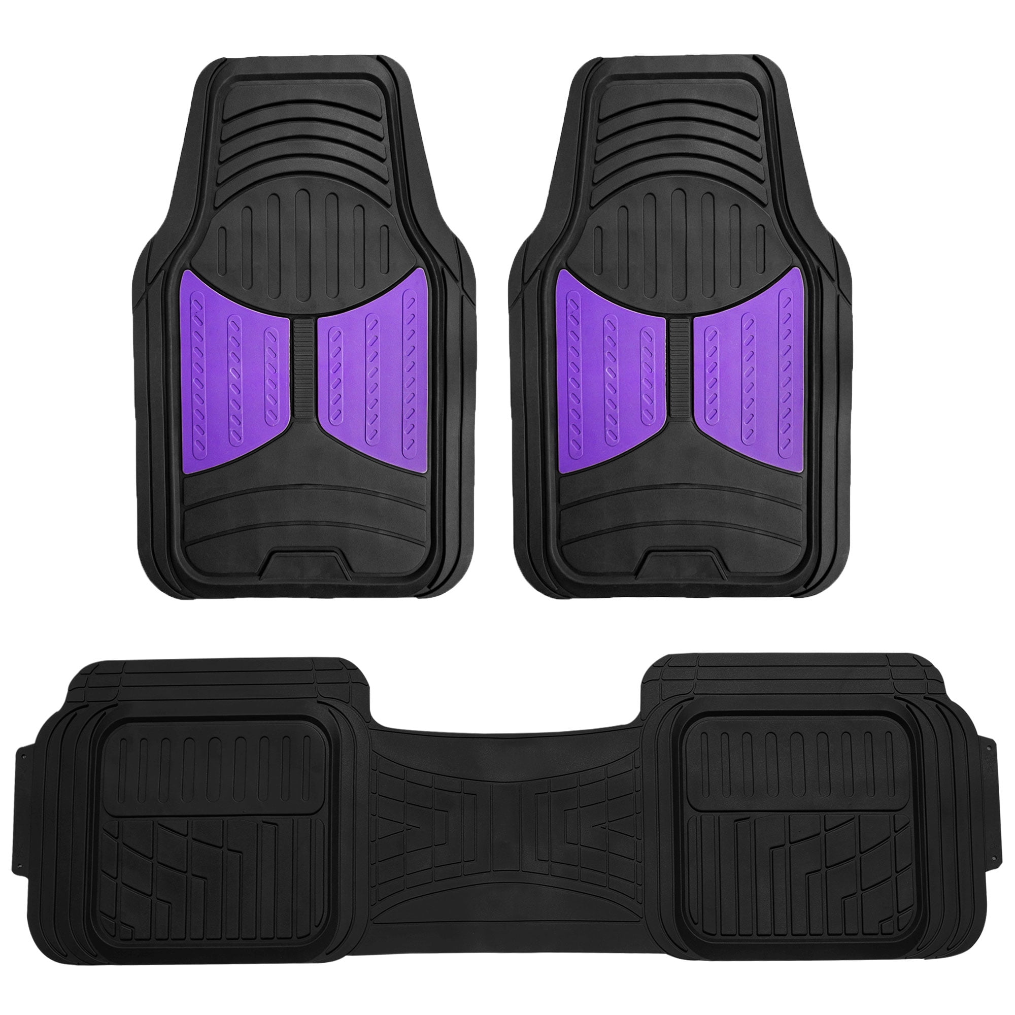 FH Group 2 Tone Color Floor Mats for Car SUV Van Auto All Weather Heavy Duty Universal Mats 8