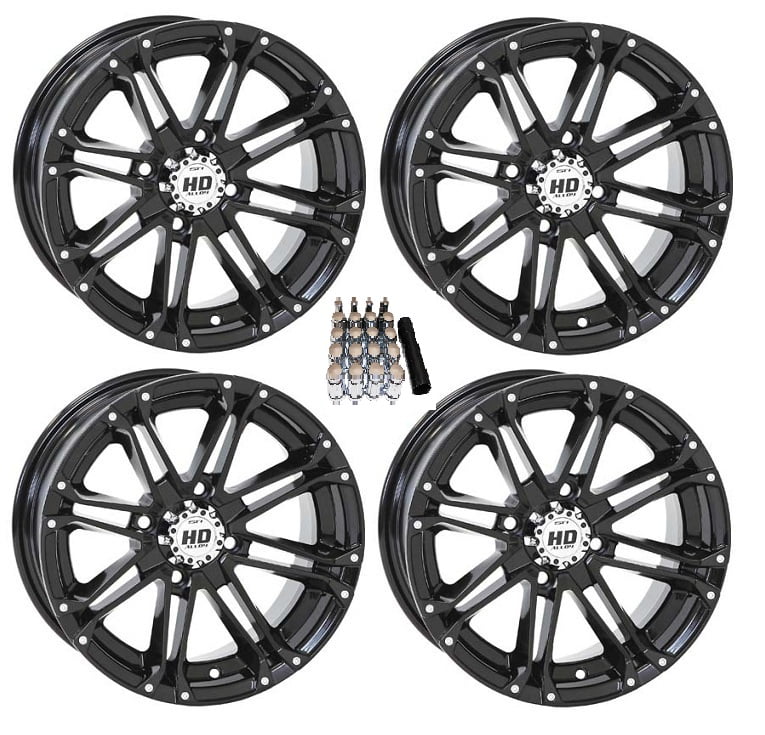 STI HD3 UTV Wheels/Rims Black 12" Polaris Ranger XP 900/1000 Walmart