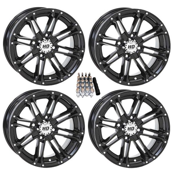 STI HD3 UTV Wheels/Rims Black 12" Polaris Ranger XP 900/1000 Walmart