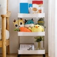 thumbnail image 6 of Three Tier Slim Rolling Storage Cart With Wheels For Bathroom Kitchen Corner Organizer, 6 of 6