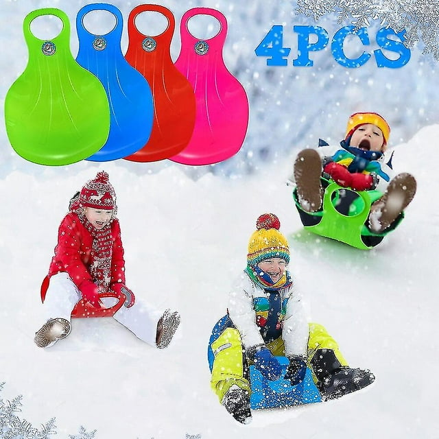 Trineo de nieve grueso para niños y adultos, tabla de esquí de Color sólido, deslizador de arena para césped al aire libre, herramientas de entretenimiento, 4 Uds.