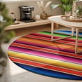thumbnail image 3 of Large Round Rug 8Ft, Mexican Style Non-Slip Washable Circle Rugs Carpet, Colorful Mexico Stripes Red Blue Indoor Outdoor Rug Floor Mats Throw Runner for Bedroom Living Room Bathroom, 3 of 8