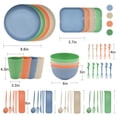 thumbnail image 4 of Logianis Wheat Straw Dinnerware Sets Unbreakable Reusable Microwave Plates and Bowls Sets 54 Piece Makaron, 4 of 8