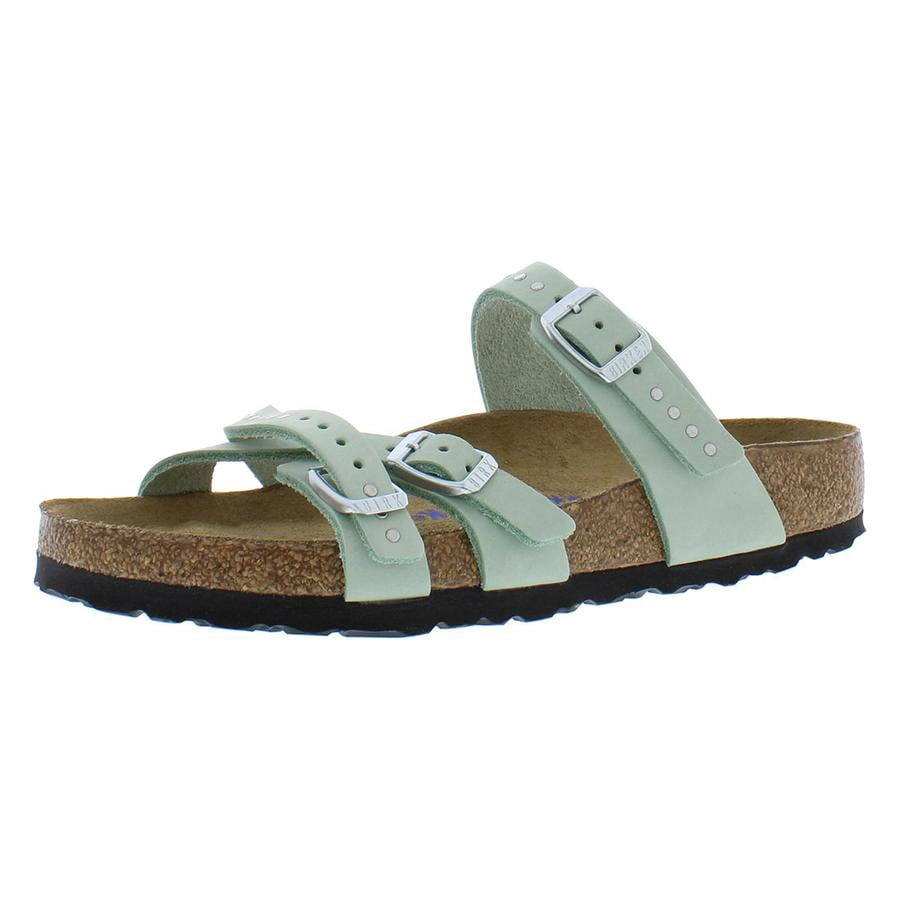 Birkenstock Franca Leather Unisex Shoes Size 4, Color: Matcha