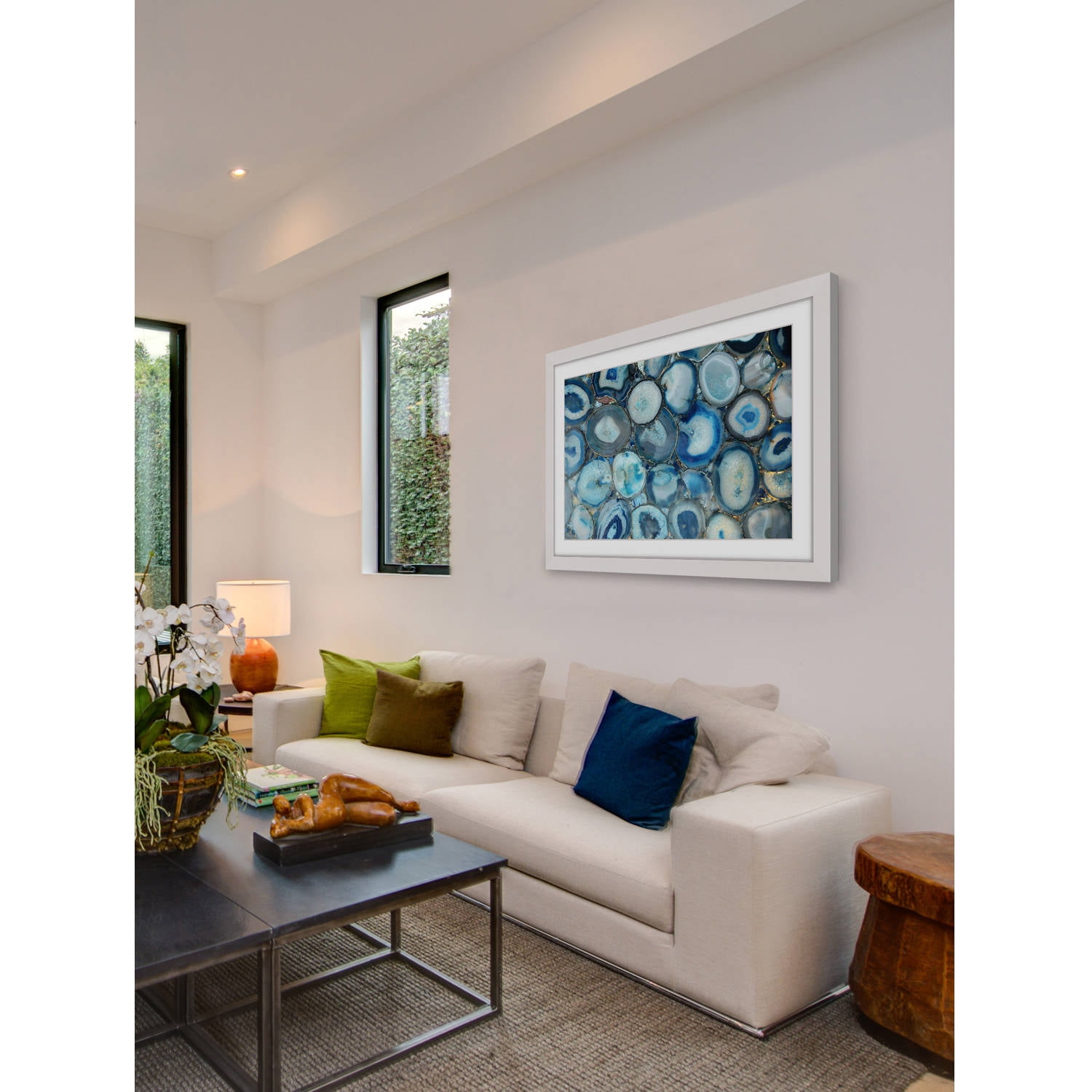 Marmont Hill Blue Geode Bunch Framed Wall Art