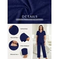 thumbnail image 3 of Gleelist Pajamas Sets For Women Comfy Short Sleeve V neck Basic Pleated Tops and Pants Pajama Set 2 Piece Lounge Pjs Summer Sleepwear S-XXL, 3 of 6