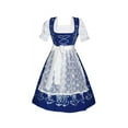 thumbnail image 2 of Dirndl Trachten Haus 3 Piece Long German Oktoberfest Dirndl Cotton Dress for Womens and Girls - Blue, 2 of 11