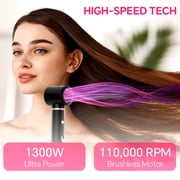 NICEBAY Hair Dryer Brush, Hot Air Brush with 110000RPM Brushless Motor, Blowout Dryer Brush 1300W,Hair Curling Iron