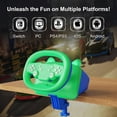 thumbnail image 3 of NBCP Wireless Racing Wheel Compatible with Nintendo Switch, PC, PS4, PS3, iOS, Android – Green, 3 of 7