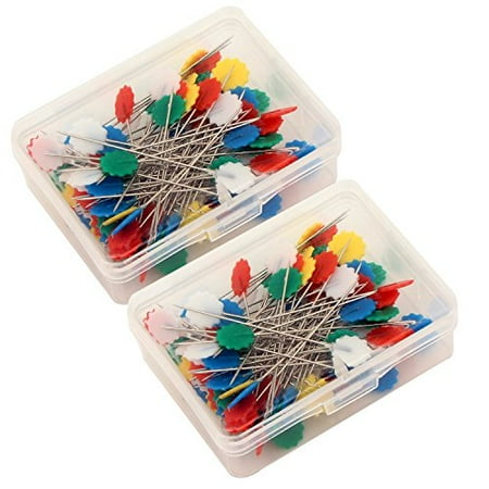 Crochet Flower Pins - 2 boxes Flower Head Pins Sewing Dressmaking Wedding Quilting Patchwork pins Sewing accessories