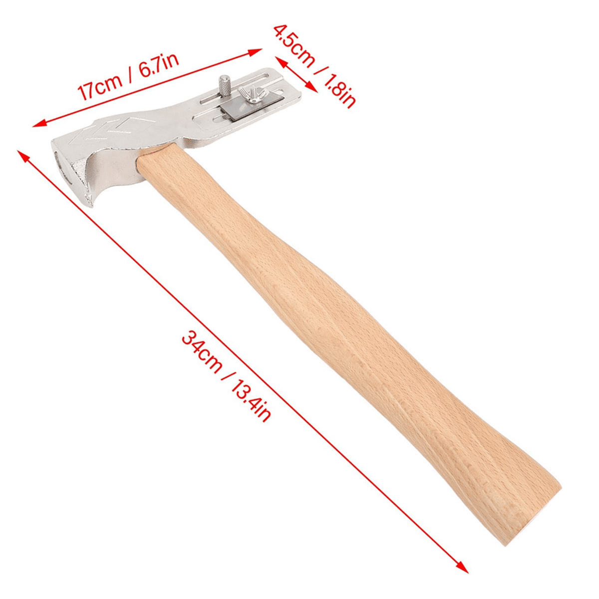 MWT005MH Roofing Hatchet, Magnet Roofing Hatchet, Carbon Steel Shingling with Wooden Handle, for Roof Repair, 13.4inch