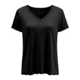 thumbnail image 6 of Diufon Pajama Tops for Women Plus Size Short Sleeve V Neck Loose Sleepwear Casual Soft Breathable Home Blouse, 6 of 6