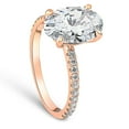 thumbnail image 4 of Pompeii 2 1/2Ct Oval Diamond Engagement Ring 14k Rose Gold Lab Grown (GH,VS2/SI1), 4 of 4