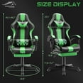 thumbnail image 3 of SOONTRANS Green Gaming Chair, Ergonomic Gamer Game Chair with Footrest & Massage Lumbar Pillow, High Back Reclining Office Vedio Computer Chair for Adult, 3 of 10