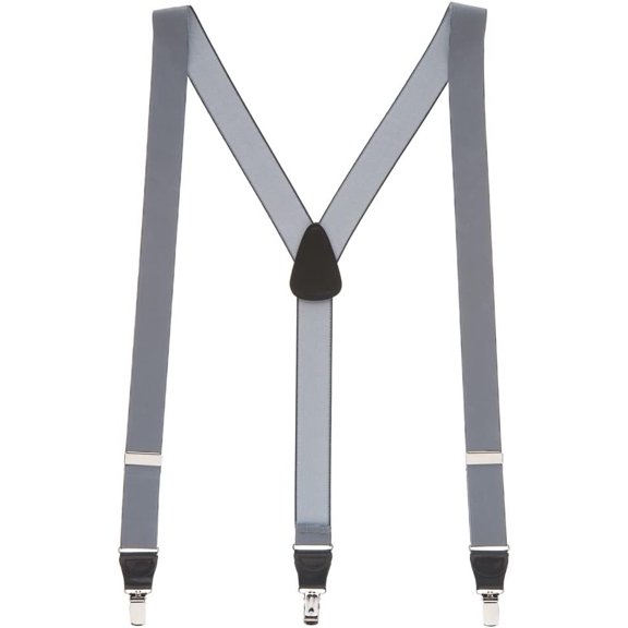 SuspenderStore Solid Color Y-Back Suspenders - 1.25-Inch Wide Elastic - Clip - 3 Sizes