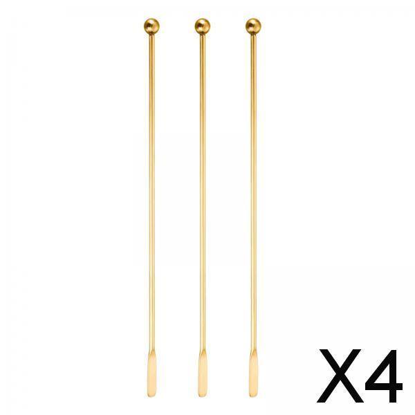 2 X 3 Piezas Agitadores, Agitadores de Bebidas de Café para Elaboración de Vino, Elaboración de Cerveza, Bar, Dorados , 4 piezas