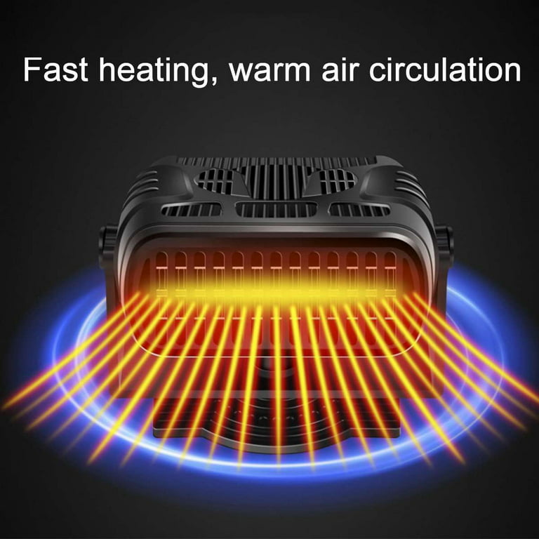 Willstar Car Heater Portable Fan,Fast Heating Quickly Defrost Defogger, car  Heater Space Automobile Adjustable Thermostat Plug in Cigarette Lighter