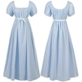 thumbnail image 4 of Vestido de la Edad Media de 5 colores, dulce, con mangas voladoras, con cordones, cintura suelta, vestido amplio con vuelo y hombros descubiertos, 4 of 6