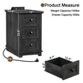 thumbnail image 2 of FAGAGA End Table with 3 Drawers for Living Room,Nightstand Sofa Side Table with Charging Station,Black, 2 of 8