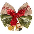 thumbnail image 5 of Mini decoraciones de lazos navideños, coronas rojas y de arpillera, pequeños lazos de árbol de Navidad para fiesta de bodas, 5 of 5