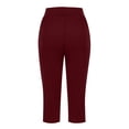 thumbnail image 5 of Capri Pants for Women Elastic Waist Yoga Pants Fashion Casual Solid Sweatpants Lounge Loose Comfy Cropped Pants with Pockets Ladies Tummy Control Pants, 5 of 7