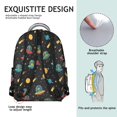 thumbnail image 5 of Alien and Meteor Black Pattern Backpack for School, Cute School Bag with Adjustable Shoulder Straps and Padded Back, 15.3"x11"x7.1", 5 of 5