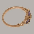 thumbnail image 4 of LBG British Made Real 9k Rose Gold Natural Diamond & Amethyst Womens Engagement Ring - 33 size options - Size 6.25, 4 of 6