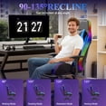 thumbnail image 3 of Mr IRONSTONE Gaming Chair for Adults, 7 Point Massage Computer Chair with Bluetooth Speakers RGB, Heavy Duty 400lbs Ergonomic PC Chair with 3D Armrests Footrest, Blue/Black, 3 of 9