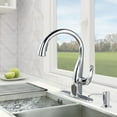 thumbnail image 2 of Wowow Pull Down Kitchen Faucet with Dual Function Sprayer,Single Handle Gooseneck Chrome Kitchen Faucet with Soap, 2 of 6