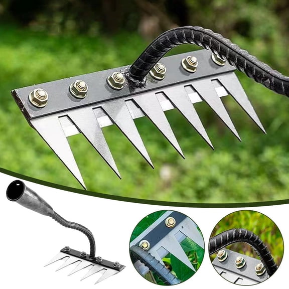 SSKFHGI 5678 Teeth Carbon Steel Garden Weeding Rake Garden Heavy Rakes Metal