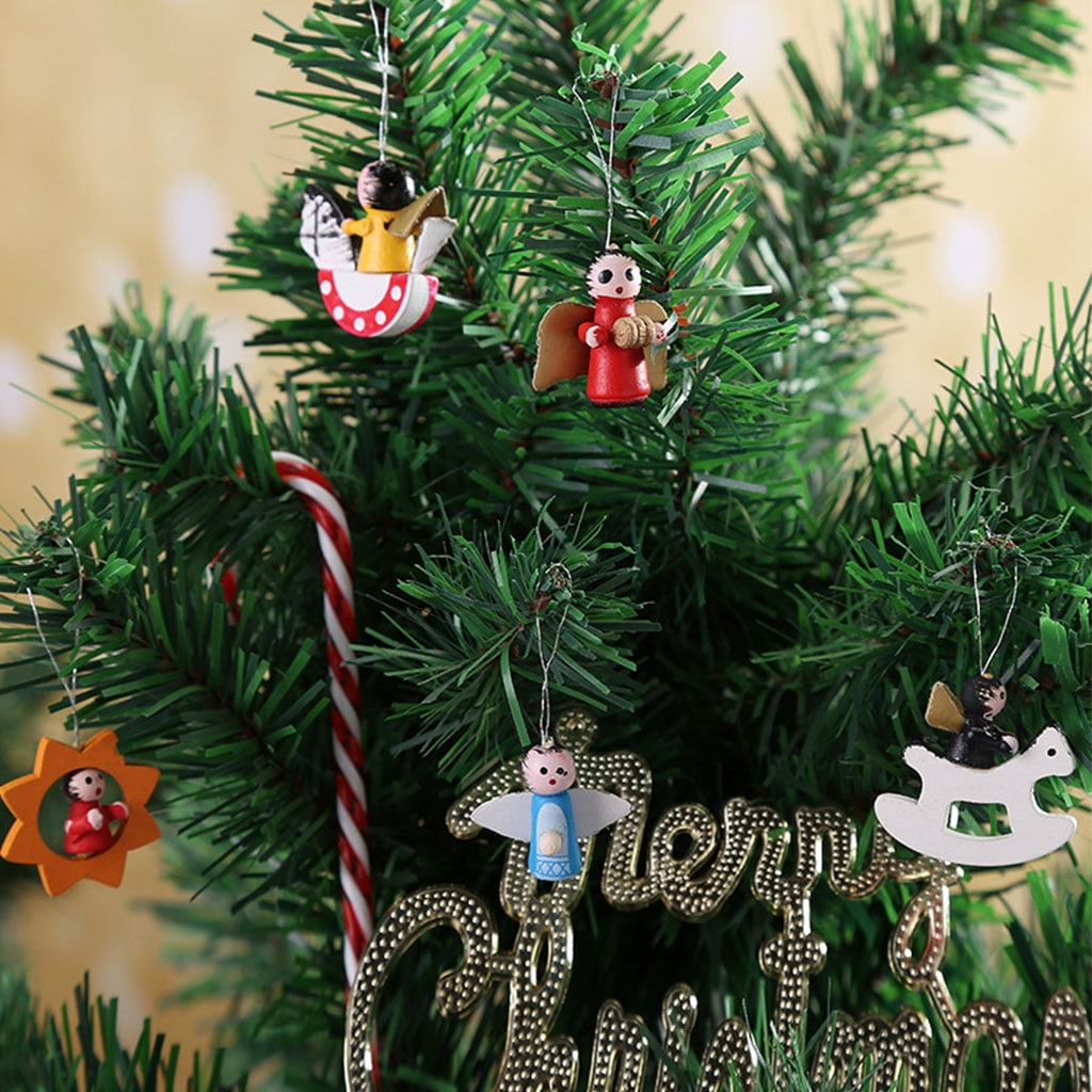 Set of 5 Wooden Mini Christmas Ornaments – Harvest Array