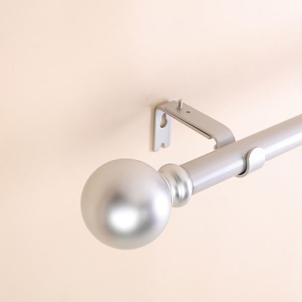 Efavormart 1 Pack of 42"-126" Adjustable Silver Curtain Rod Sets Round Finials Decorative Rod ...
