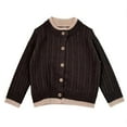 thumbnail image 1 of XIMIN Chandail Tricoté pour Enfants Filles Cardigan à Simple Boutonnage Col Rond Ouvert Bouton devant Manches Longues Vêtement d'Extérieur Confortable Hiver Vêtements Chauds Épais, 1 of 6
